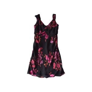 Deadstock Vtg Jones New York 100% Silk Floral Midi Dress - 10P